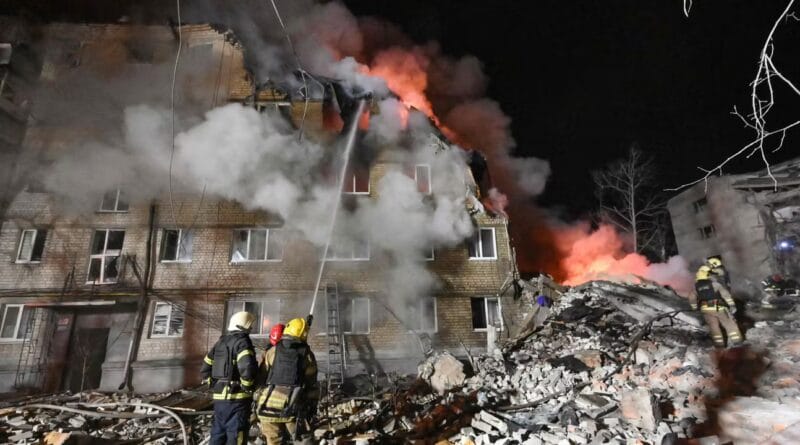 at least four dead in Russian strike on residential building in Kharkiv