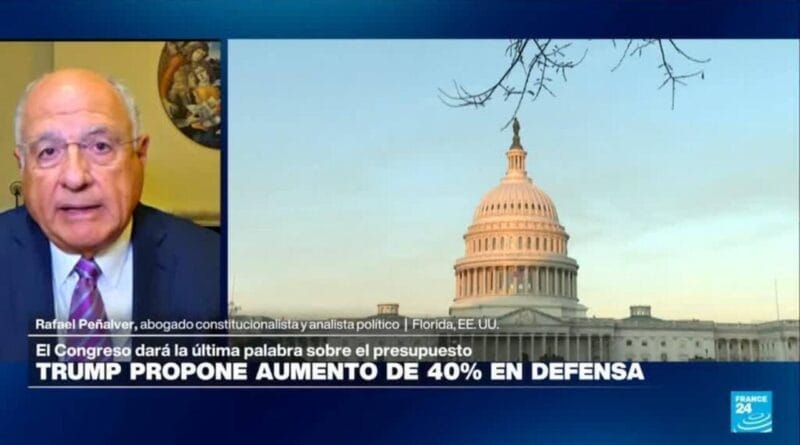 Why does Trump ask to increase the defense budget by 40%?