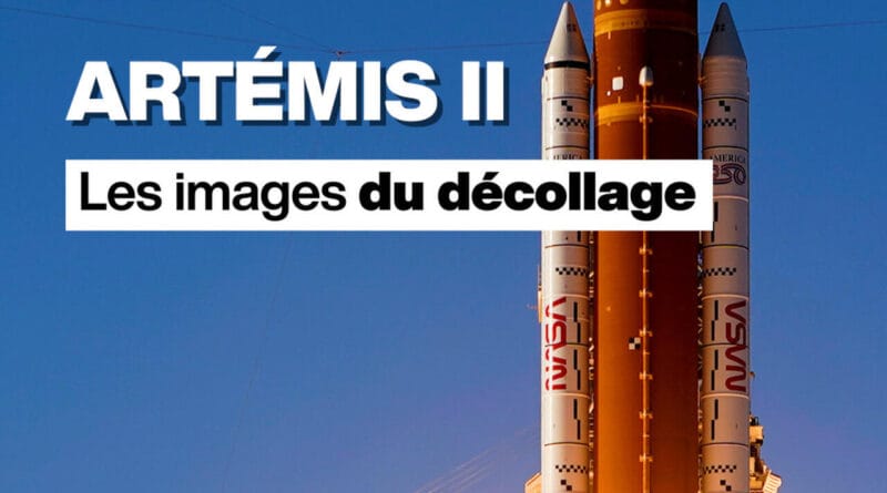 Images of the takeoff of Artemis II