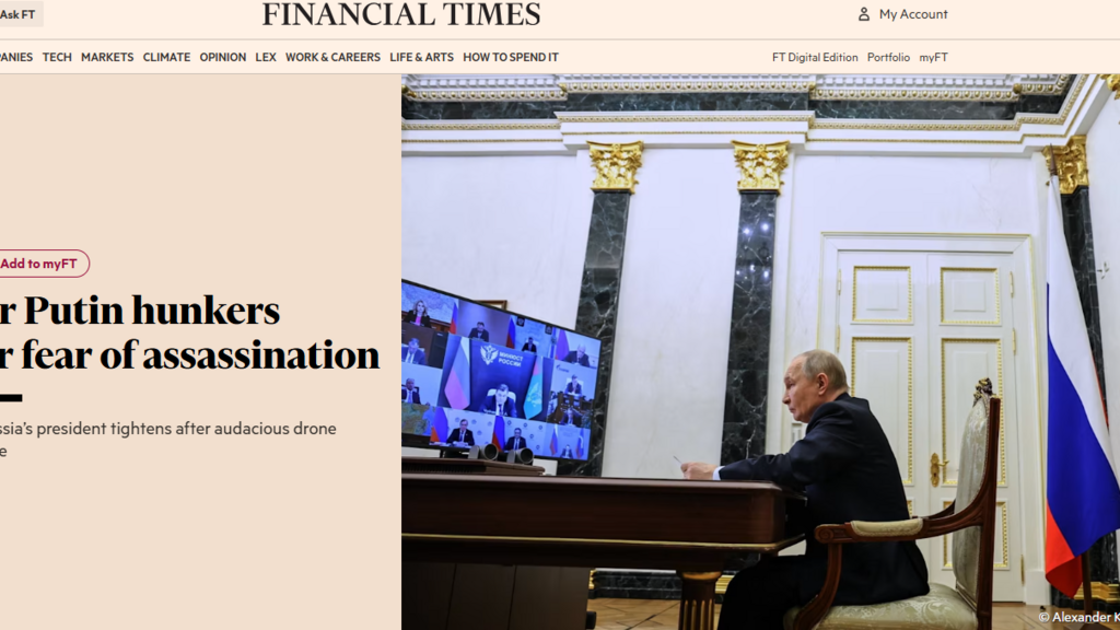 LATEST: In the Kremlin, Vladimir Putin increasingly isolated? - In the press 2 20 FINANCIAL TIMES